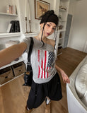 American Vintage Print Off Shoulder Short Sleeve