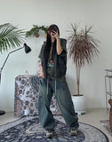 Kidens Balloon Embroidered Denim Pants