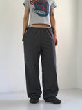 Kumo Side Ribbon Checkered Linen Pants