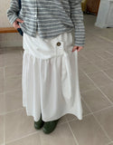 Natan Shirring Belt Banding Long Skirt