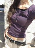 Dion Fake Layered Color Matching Button Short Sleeve T-shirt