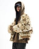 Camo edge quilted crop jumper