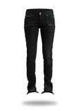 Biker slit black pants