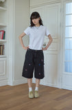 Mushroom Stitch Bermuda Denim Pants