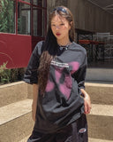 Butterfly Printed Over Short Sleeve T-Shirt
