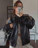 Leafy line biker jacket
