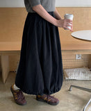 Curin Peach Fuzz Banding Balloon Long Skirt