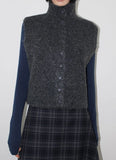 (WOOL) HIGH-NECK KNIT VEST