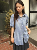 [BAONHAUS] Keinin Seersucker Check Short Sleeve Shirt