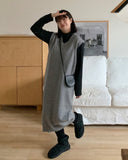 Melphen V-neck Knit Vest One Piece