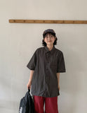 [unisex] Hipom Nylon Over Short Sleeve Shirt