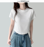 Modern Round Plain Short Sleeve T-shirt