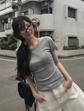 [Planning] Niu Shirring Short Sleeve T-Shirt