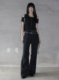 See-through cowl neck hood sleeveless