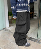 [Unisex] Basins Corduroy Brushed Cargo Banding Wide Pants