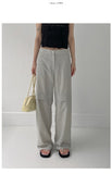 Back Shirring Stopper Nylon Wide Pants