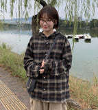 [unisex] Dokoe Check String Over Hood Shirt