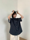 [BAONHAUS] Kinkan Snap Button Pocket Denim Over Short Sleeve Shirt