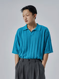 Pop-up open collar knit