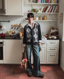 Barrier Cat Snap Bootcut Denim Pants