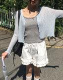 Ate frill punching see-through cardigan