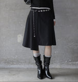 Stripe Unbalanced Skirt