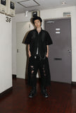 punching chain short sleeves blouson