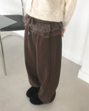 [Brushed Lining] Shover Leopard Chiffon Layered Tiered Jogger Pants