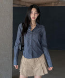 Geek Chic Big Collar Stripe Shirt