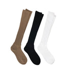 School Basic Ribbed Long Socks