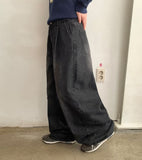 Oshri Pintuck Washing Denim Wide Pants