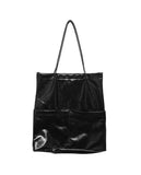 Glossy pocket shoulder bag