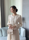 Loila Tweed Shirring Jacket Blouse