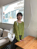 Moline Punching Crop Knit Cardigan