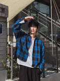 Ombre Over Check Crop Shirt