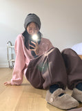 Hoya Winter Fur Angora Velcro Flat Mary Jane Loafers