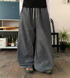 [unisex] Heroki banding string stripe color matching carpender denim pants
