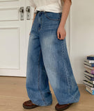 Plty Cat Washing Wide Denim Pants