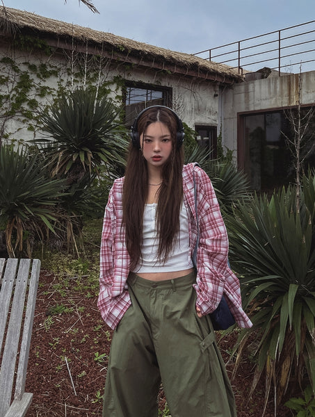 【U LAN】Mild Overfit Hooded Checkered Shirt U LAN (ユーラン) - マイルドオーバーフィットフードチェック