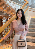 Velia V-Neck Cubic Cardigan
