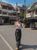 Floy One-Tuck Raw Wide Pants