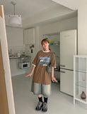 [unisex] Duffille Color Matching Printed Over Short Sleeve Tee