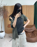 Rudil Crop-Dyed Short Sleeve Shirt