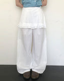 Peanut Nylon Wrap Skirt Pants