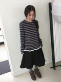 Brikin Cotton Midi Frill Skirt