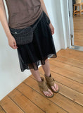Must Dot Banding Midi Skirt