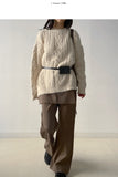 Angora Cable Overfit Long Knit