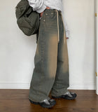 Sano Strap Wash Denim Wide Pants