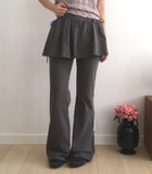 [Fake Layered] Cutin Ribbon Skirt Leggings Pile Skirt Pants