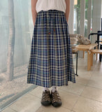 Chucho Vintage Check Banding Long Skirt